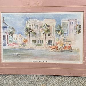 VTG I 90s I Madeline Carol I Charleston's Historic High Battery Watercolor Print